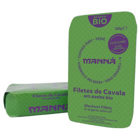 Filetes De Cavala Em Azeite Biológico Manná 120 gr (Peso Escorrido 90 gr)
