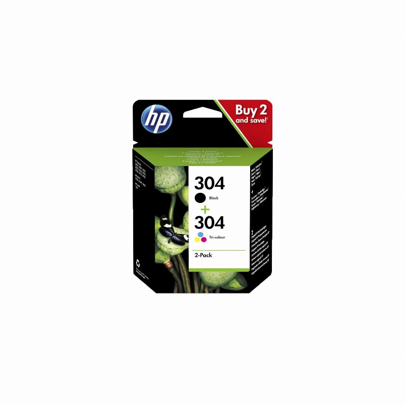 Hp Tinteiros Originais 304 (3Jb05Ae) - Preto + Tricolor - Pack 2