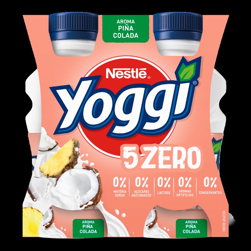 Iogurte Líquido Magro 5 Zero Ananás E Coco Pack 4 Yoggi 0.16Kg