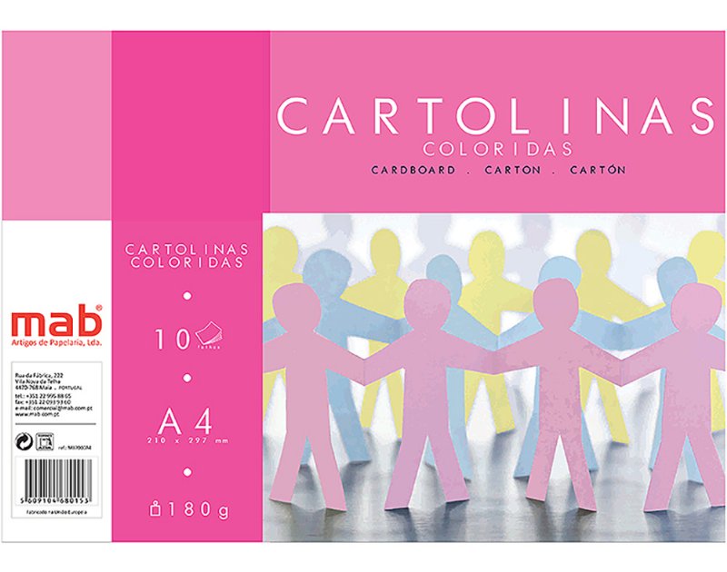 Bloco De Cartolina Mab Cores Sortidas A4 10 Folhas