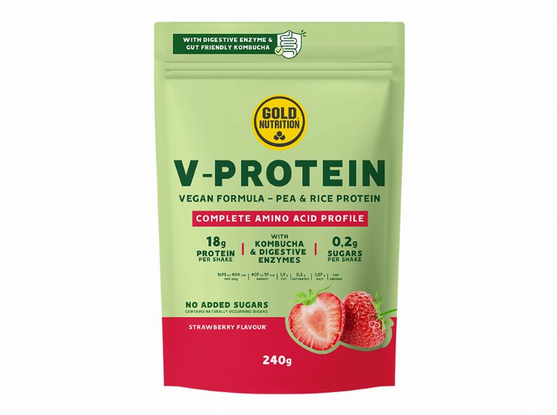 Proteína Goldnutrition V-Protein Vegetal Morango 240 g
