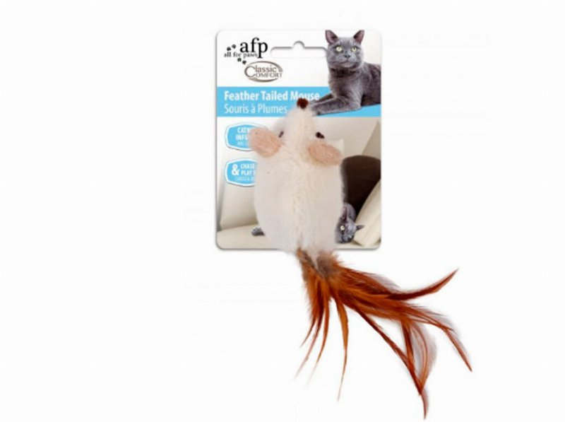 Brinquedo Gato Afp Rato Com Pena