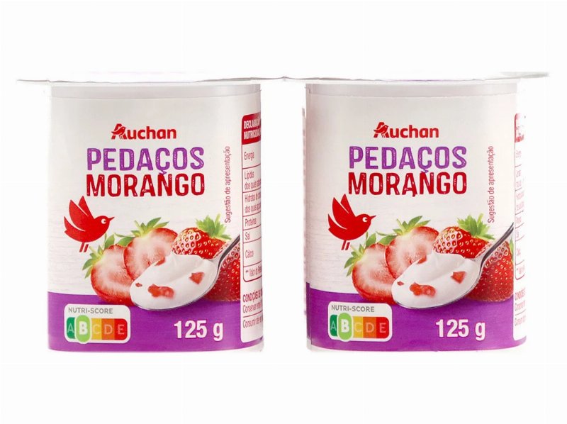 Iogurte Auchan Pedacos Morango 4X125 g