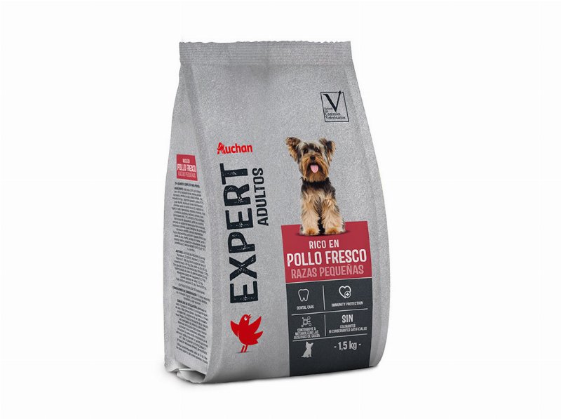 Ração Para Cão Auchan Expert Raças Pequenas Rico Em Frango Fresco 1.5 kg