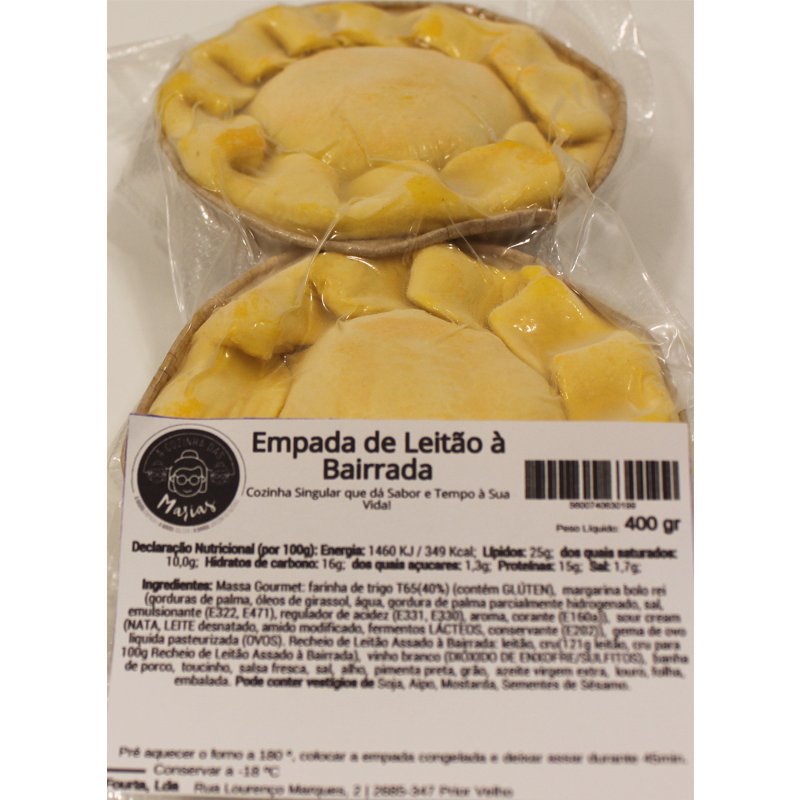 Empadas De Leitão 2 Unidades 400 g