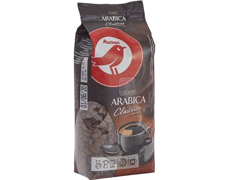 Café Auchan Em Grão Arábica Clássico Intensidade 7 250 g