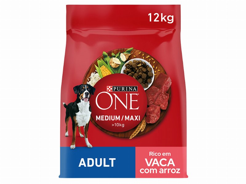 Ração Para Cão Purina One Médio / Maxi Vaca 12 kg