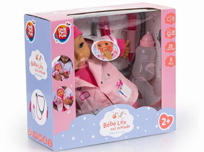 Boneco Bebé One Two Fun Com Acessórios Médico 38Cm