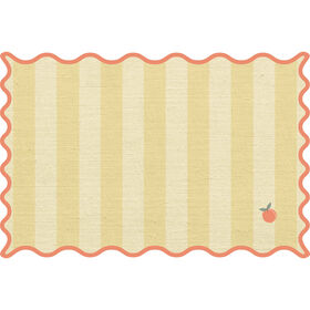 Individual 45X30Cm Riscas Amarelo Kasa