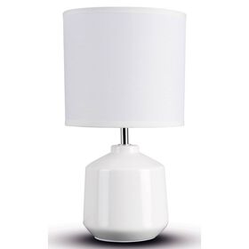 Candeeiro De Mesa Redondo Branco Petrarca Kasa 1 Un