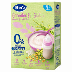 Papa Infantil Farinha Não Láctea Cereais +4M Sem Glúten Hero Baby 340 gr