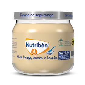 Boião De Fruta De Maçã, Laranja E Bolacha +4M Nutribén 120 gr