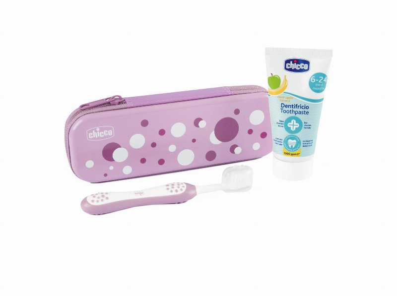 Kit Chicco Higiene Oral Rosa 12M+