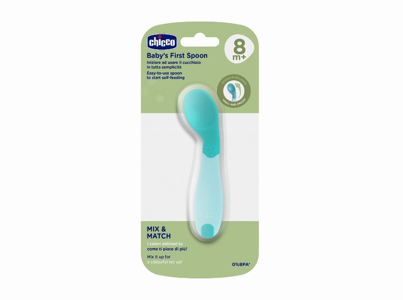 Primeira Colher Chicco 8M Azul