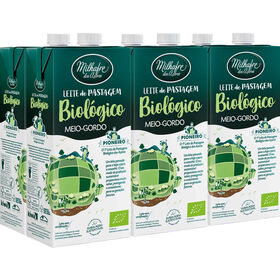 Leite Meio Gordo Pastagem Açores Milhafre 6 X 1 Lt