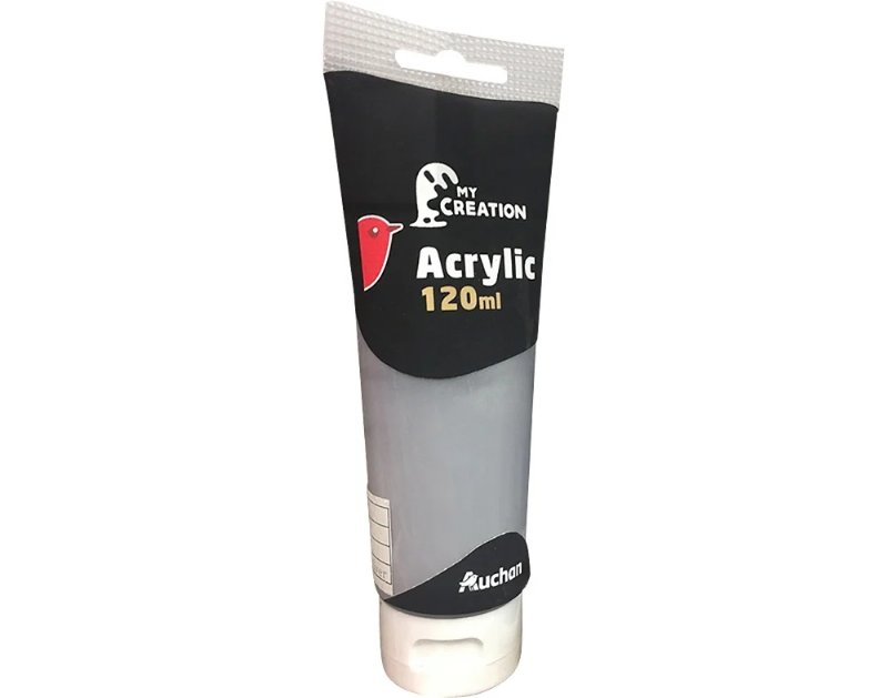 Tinta Acrilica Auchan Prateado 120 ml