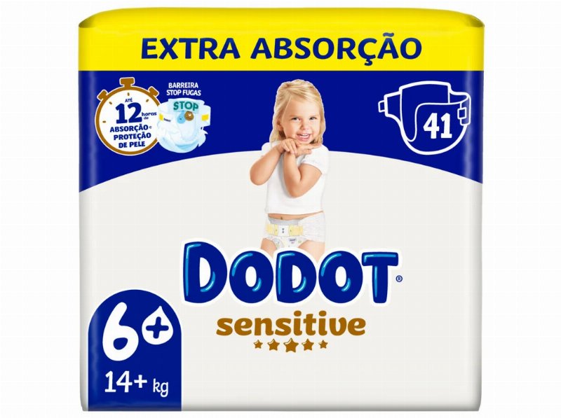 Fraldas Dodot Sensitive Extra T6 14+Kg 41Un