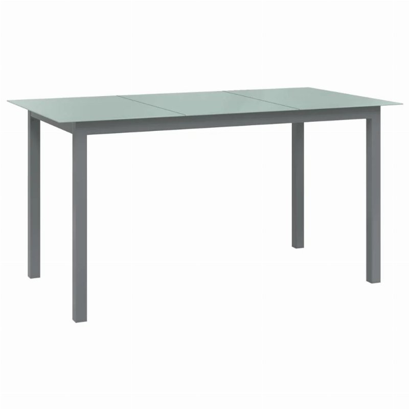 Hkh Mesa De Jardim Em Alumínio E Vidro -Claro - Cinzento