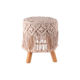 Repousa Pés Bege Macramé Kasa