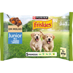 Comida Húmida Para Cão Júnior Frango Purina Friskies 4 X 85 g