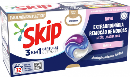 Detergente Máquina Roupa Cápsulas Ultimate Baby Skip 32Un
