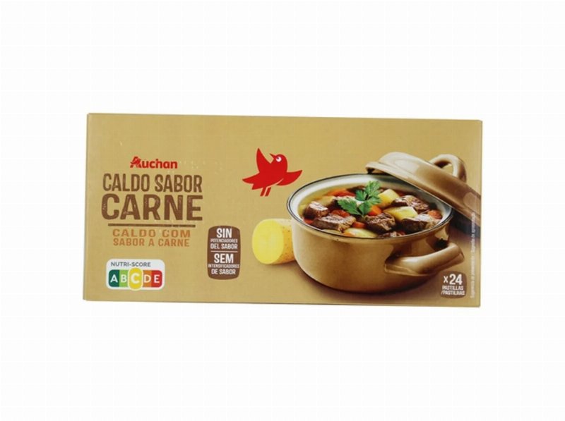 Caldo Auchan Carne 24Un 240 g