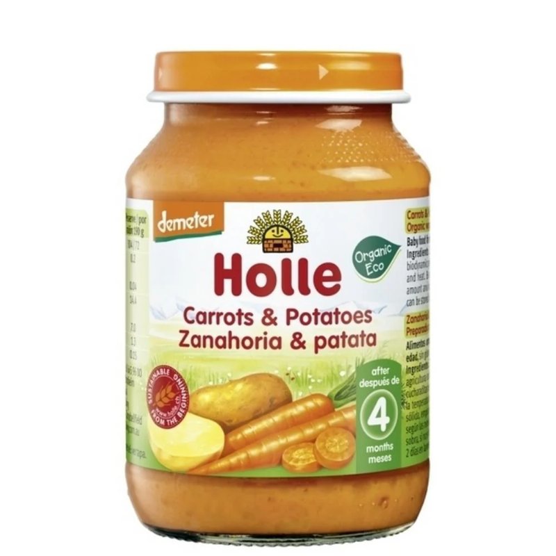 Holle Bio Purê De Cenoura E Batata Em Boião 190 g