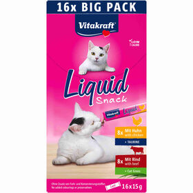 Snack Para Gato Líquido Frango E Vaca Vitakraft 16 X 15 g (240 g)