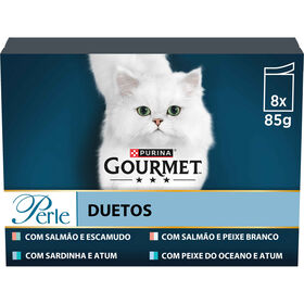 Comida Húmida Para Gato Adulto Finos Pedaços Em Molho Saquetas Purina Gourmet Perle 8 X 85 g