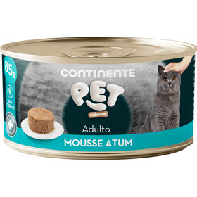 Comida Húmida Para Gato Adulto Mousse Atum Continente Pet Premium 85 g
