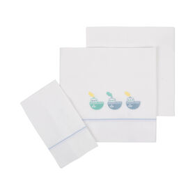 Conjunto 3 Peças Lençol Navios Azul Happy Bear