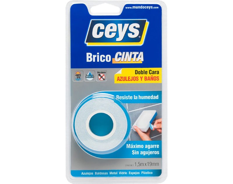 Fita De Bricolage Dupla Face Azulejos E Banhos Ceys 1.5Mx19Mm