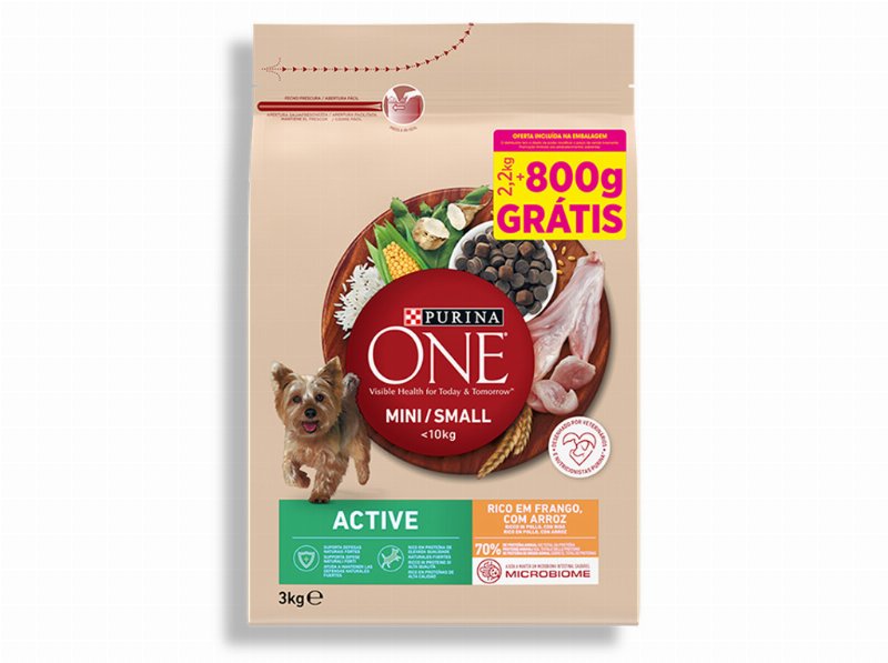 Ração Para Cão Purina One Mini Active 2.2 kg+800 g