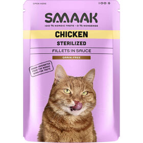 Comida Húmida Para Gato Adulto Esterilizado Sem Cereais Frango Saquetas Smaak 100 g
