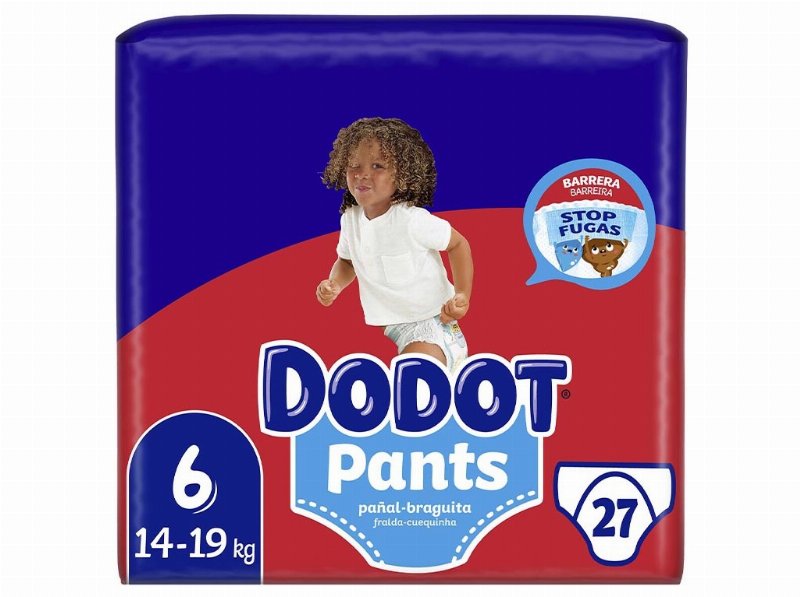 Fraldas Cueca Pants Dodot T6 14-19 kg 27 Un