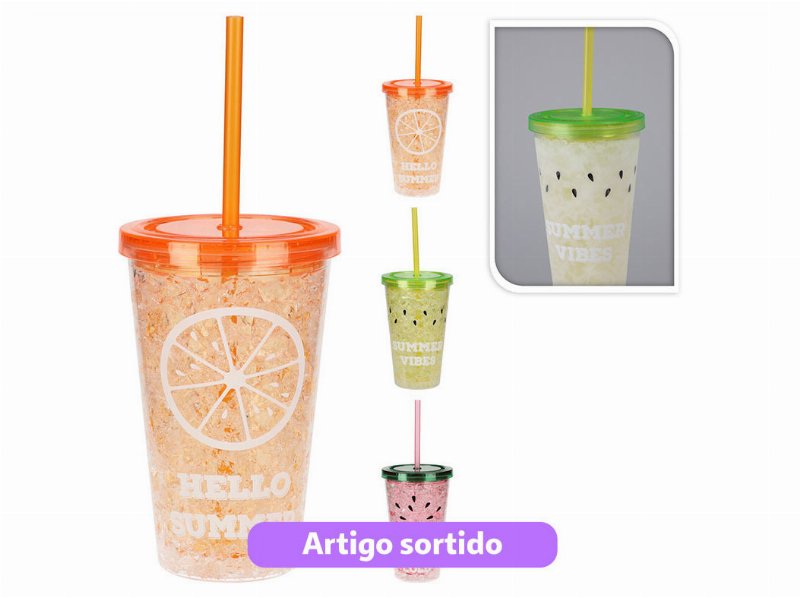 Copo Com Palhinha 400 ml Modelos Sortidos
