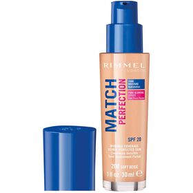 Base De Rosto Match Perfection 200 Soft Beige Rimmel 1 Un