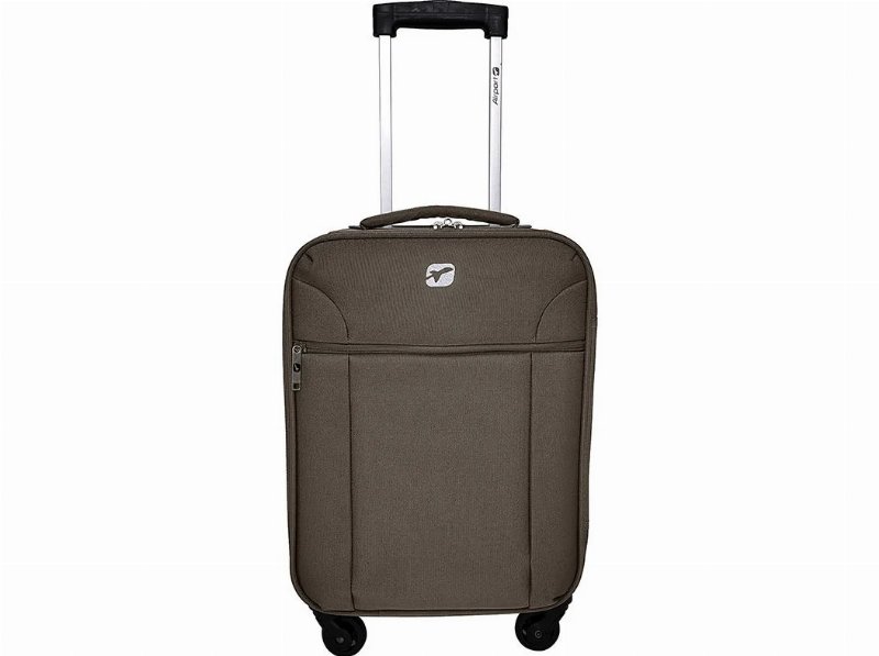 Mala De Cabine Flexível Airport Kaki 4 Rodas 45X30X18Cm