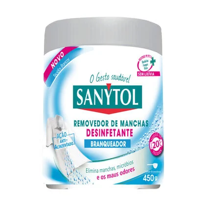 Tira Nódoas Desinfetante Em Pó Branqueador Sanytol 0.45L