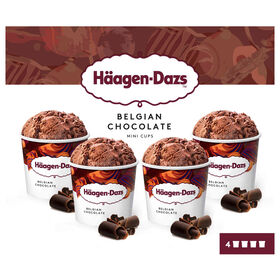 Gelado Belgian Chocolate Collection Minicups Häagen-Dazs 380 ml (4 Un)