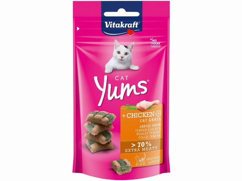 Snacks Para Gato Vitakraft Cat Yums Com Frango E Erva 40 g