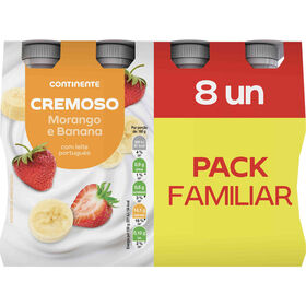 Iogurte Líquido Cremoso Morango E Banana Continente 1280 gr (8 Un)