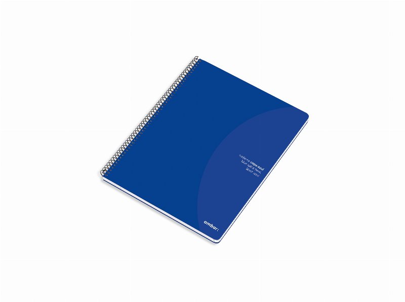 Caderno Espiral A5 Ambar Capa Azul Quadriculado