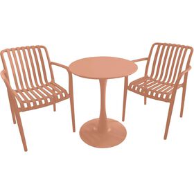 Conjunto De Refeição Mesa E 2 Cadeiras Terracota Kasa