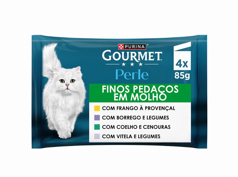 Comida Húmida Para Gato Gourmet Perle Com Carne E Legumes 4X85 g
