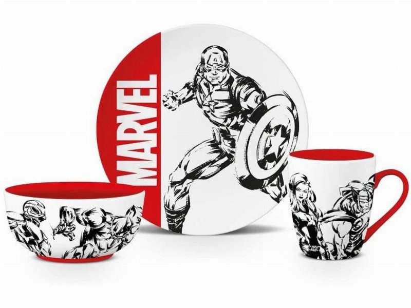 Conjunto Pequeno-Almoço Marvel