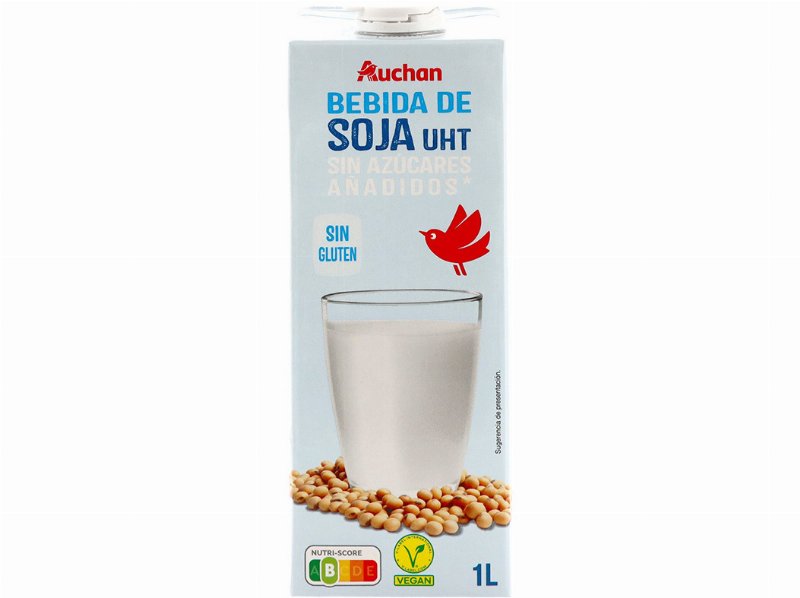 Bebida Soja Auchan Sem Glúten E Sem Açúcares Adicionados 1 l