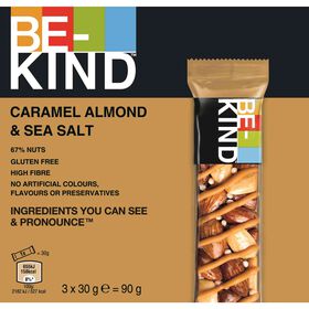Barras De Amêndoa Caramelizada E Sal Marinho Sem Glúten Be-Kind 90 gr (3 Un)