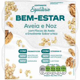 Iogurte Pedaços Bem-Estar Aveia E Noz Sem Lactose Continente Equilíbrio 500 gr (4 Un)