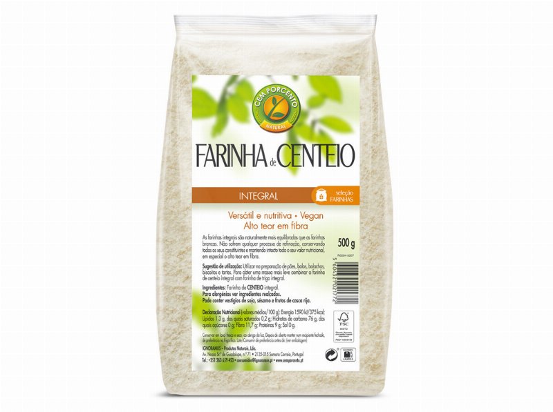 Farinha Cem Porcento Centeio Integral 500 g